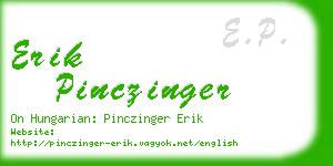 erik pinczinger business card